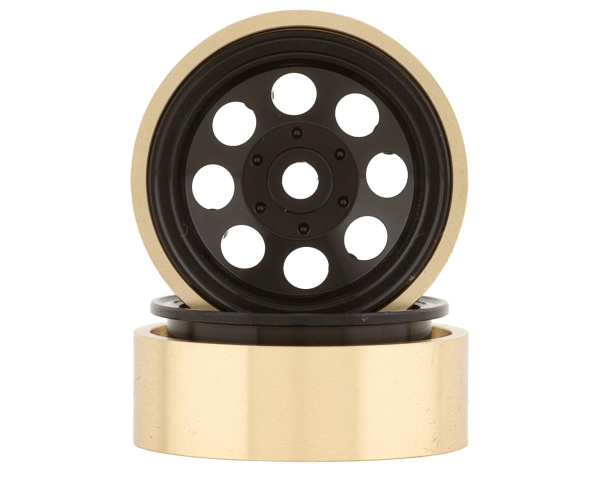 SCRATCH & DENT: SSD RC 1.0” Aluminum/Brass 8 Hole Beadlock Wheels (Black) (2) (24g)