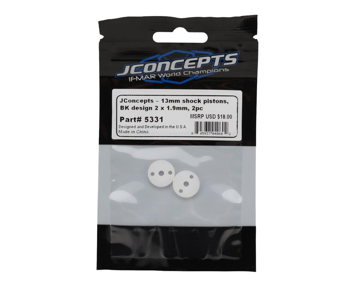 JConcepts BK Design AE 13mm Shock Piston (2) (2.5mm Thick) (2x1.9mm)