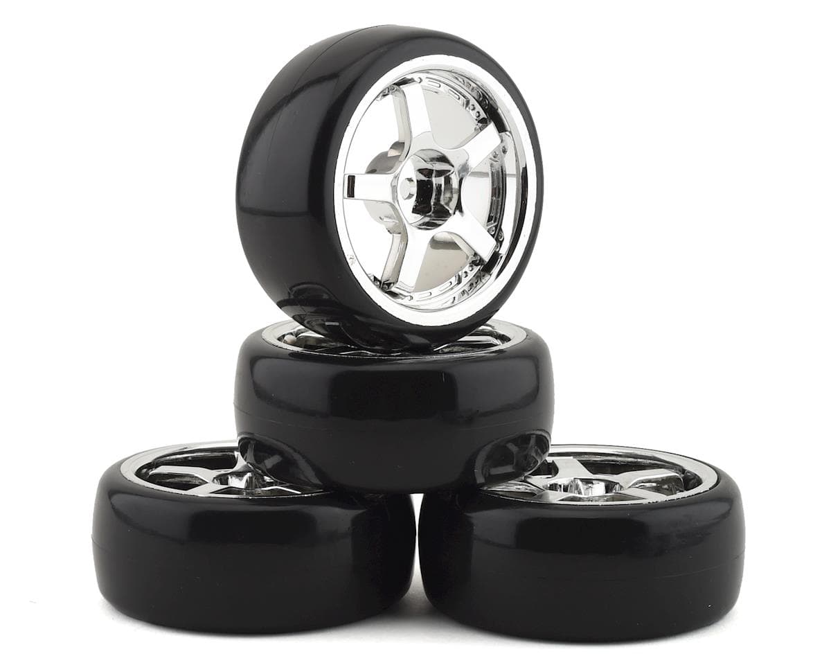 Team Integy "Type I" Complete Drift Wheel & Tire Set (Chrome) (4)