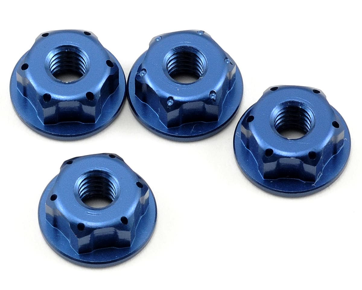 JConcepts Associated RC10/10T 8/32" Lightweight Aluminum Locking Wheel Nuts (Blue) (4)