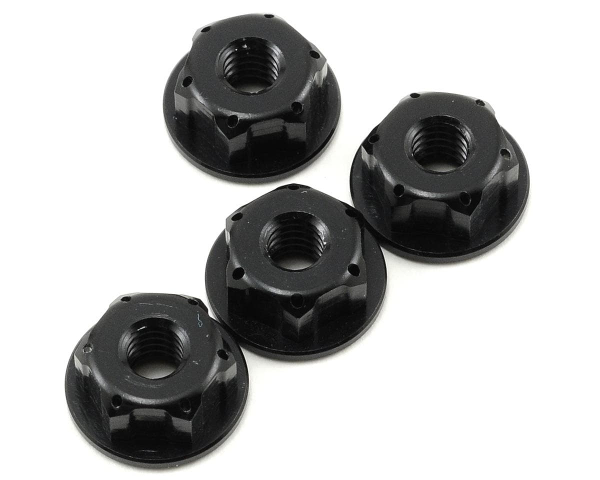 JConcepts Associated RC10/10T 8/32" Lightweight Aluminum Locking Wheel Nuts (Black) (4)