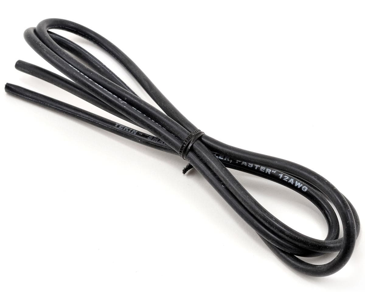 Tekin 12awg Silicon Power Wire (Black) (3')