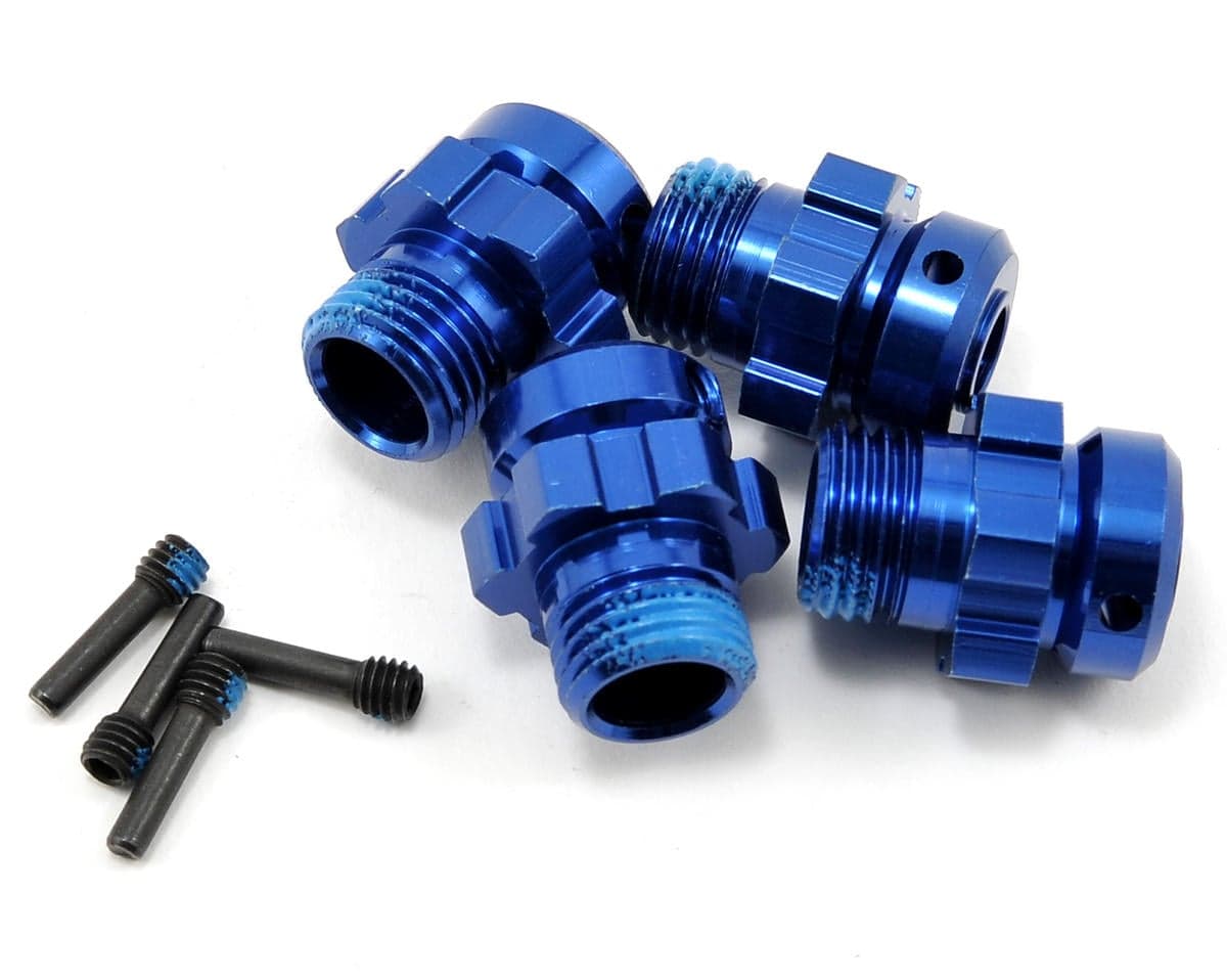 Traxxas 17mm Aluminum Splined Wheel Hub Set (Blue) (4)