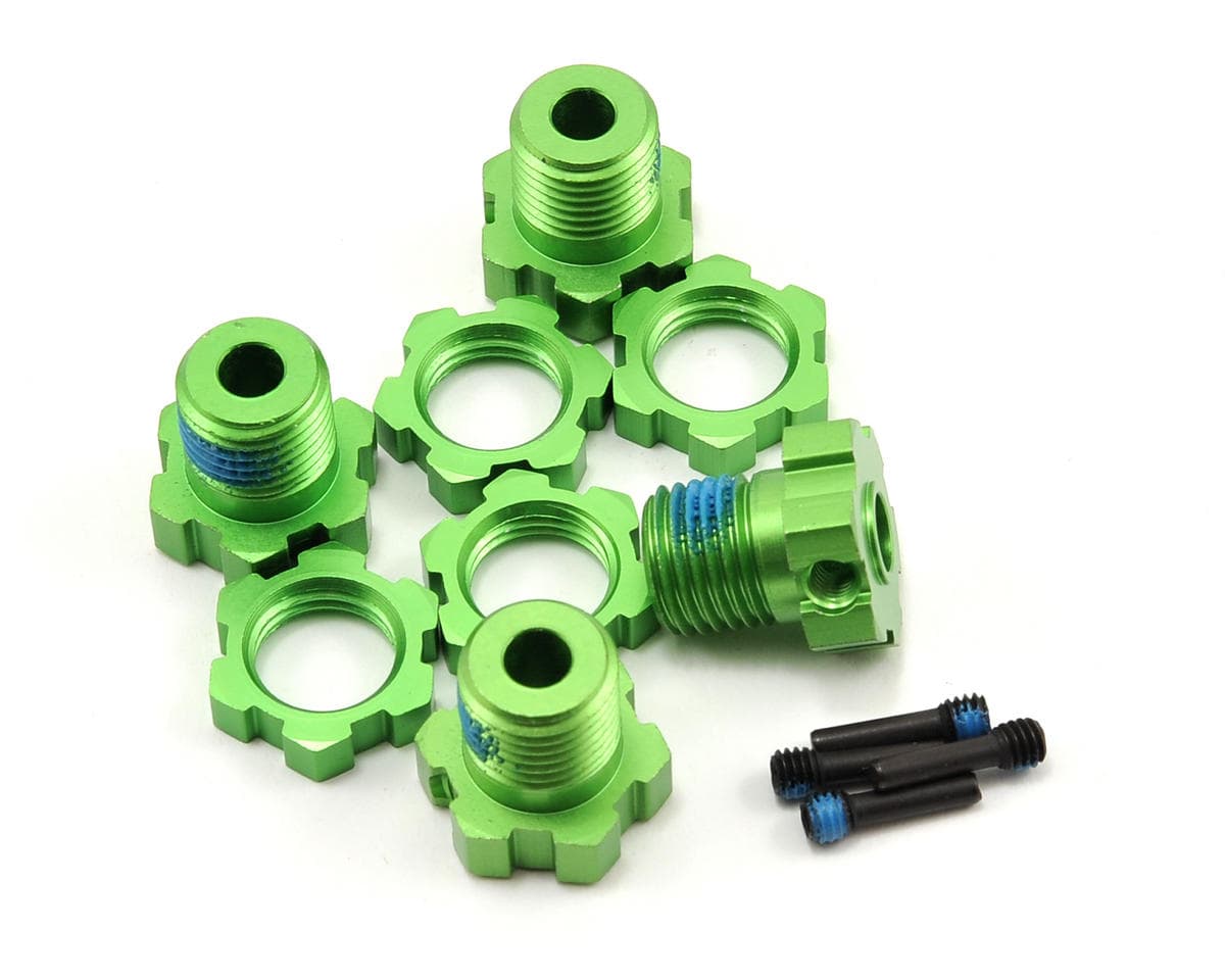 Traxxas 17mm Splined Wheel Hub Set (Green) (4)