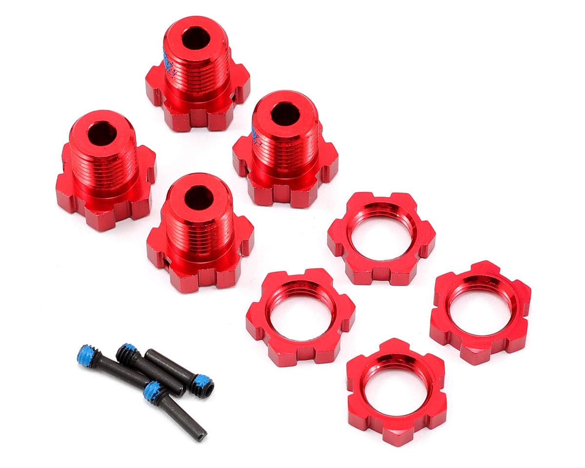 Traxxas 17mm Splined Wheel Hub Set (Red) (4)