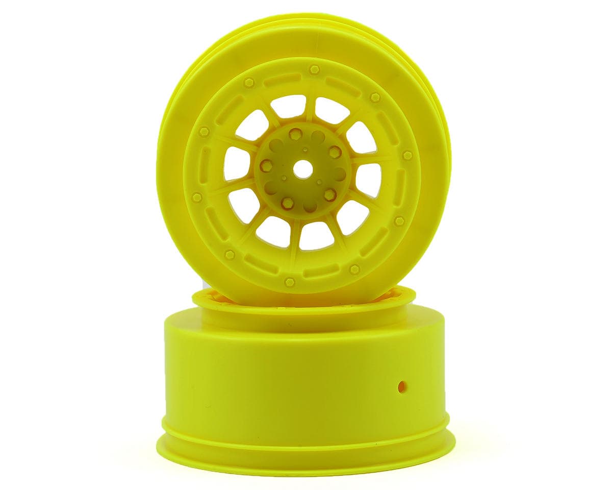 JConcepts 12mm Hex Hazard Short Course Wheels (Yellow) (2) for Traxxas Slash Front