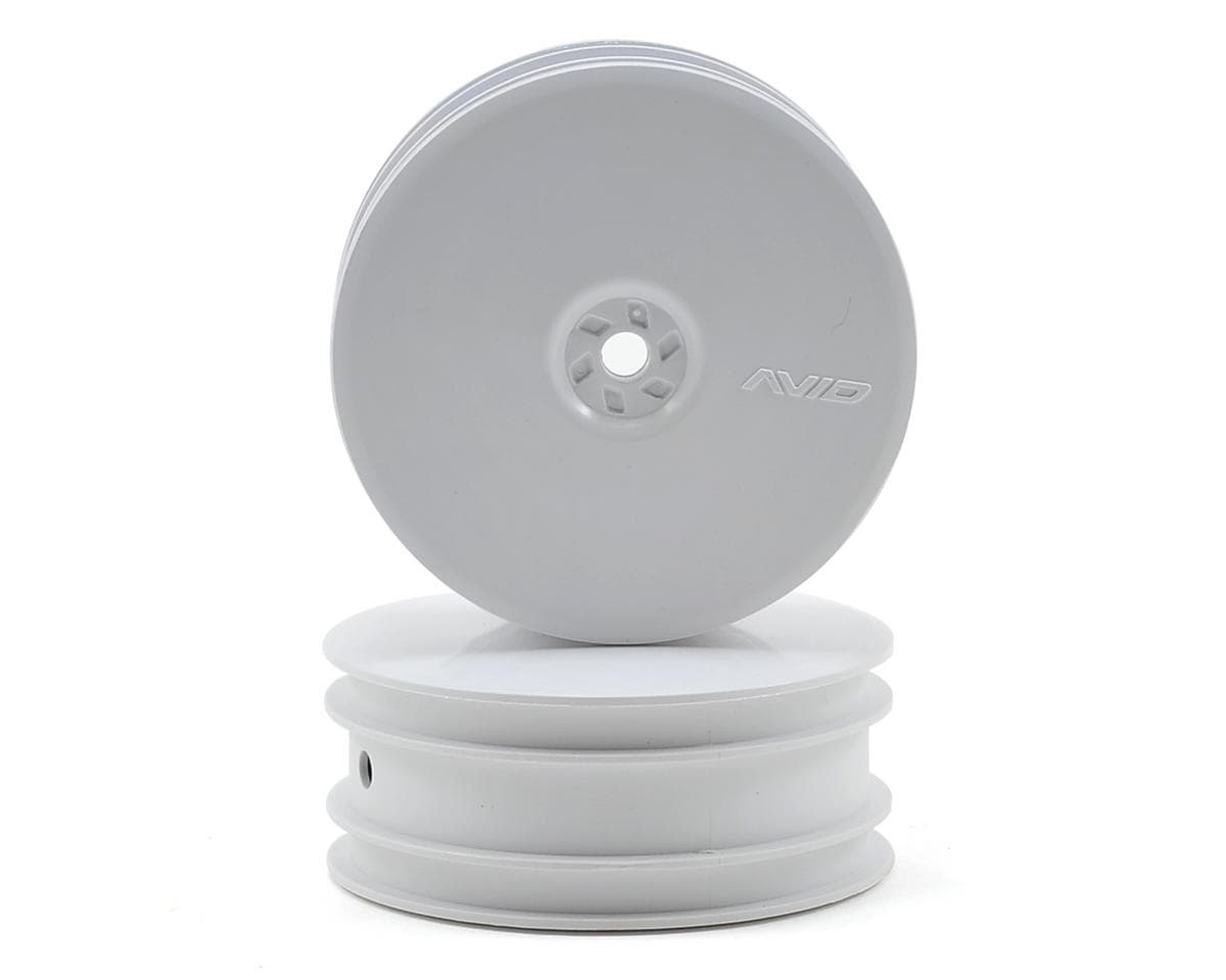Avid RC Satellite 2.2" Front Buggy Wheels (2) (TLR 22) (White) w/10mm Hex