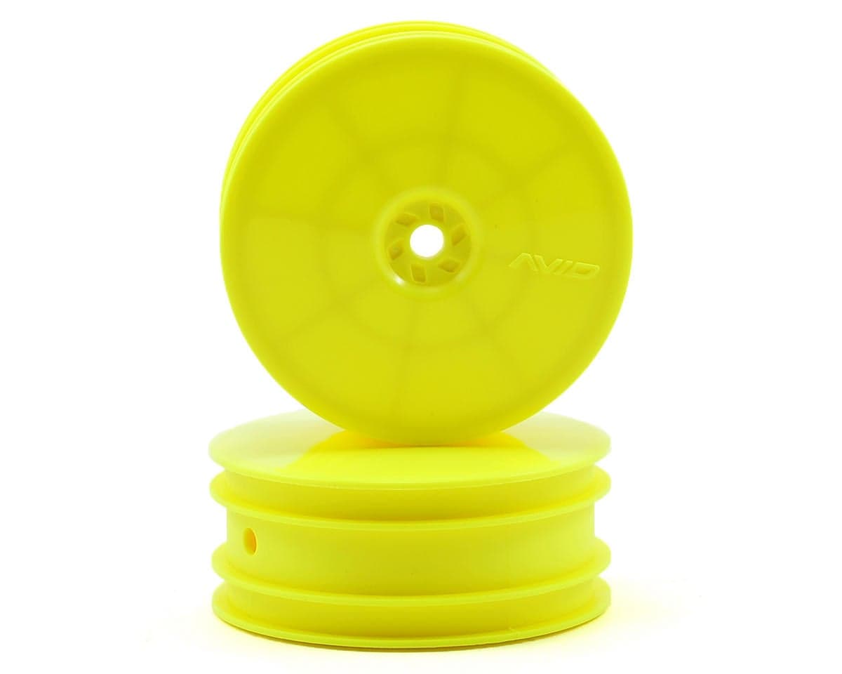 Avid RC Satellite 2.2" Front Buggy Wheels (2) (TLR 22) (Yellow) w/10mm Hex