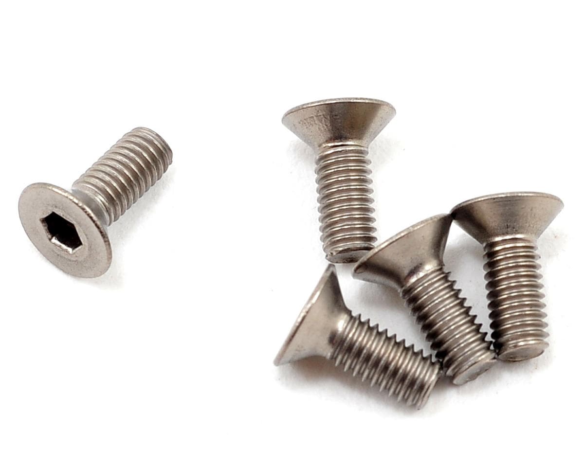 Yokomo 3x8mm Titanium Flat Head Screw (5)