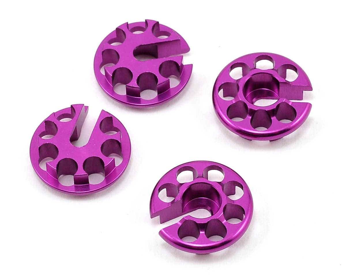 HB Racing Aluminum Shock Spring Perch Set (Purple) (4)