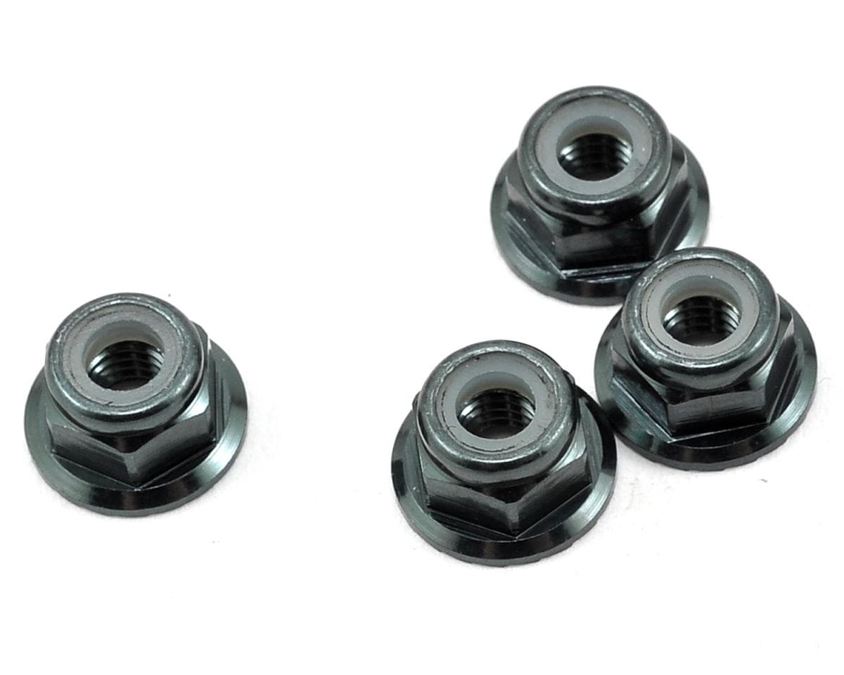 Tekno RC M4 Aluminum Serrated Locknut (4) (Gun Metal)