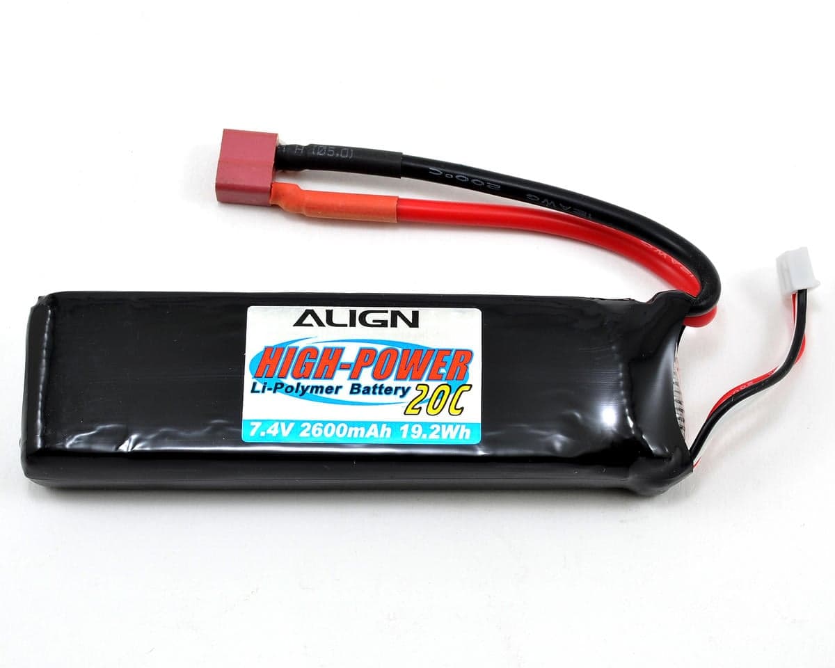 Align 2S1P LiPo Battery 20C (7.4V/2600mAh) w/T-Style Connector