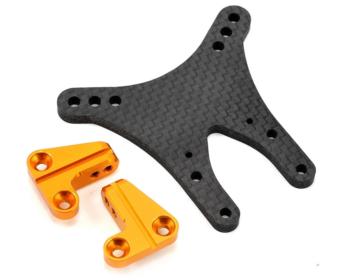 ST Racing Concepts DEX210 4mm Graphite Front Shock Tower (Gold) w/Aluminum Standoff