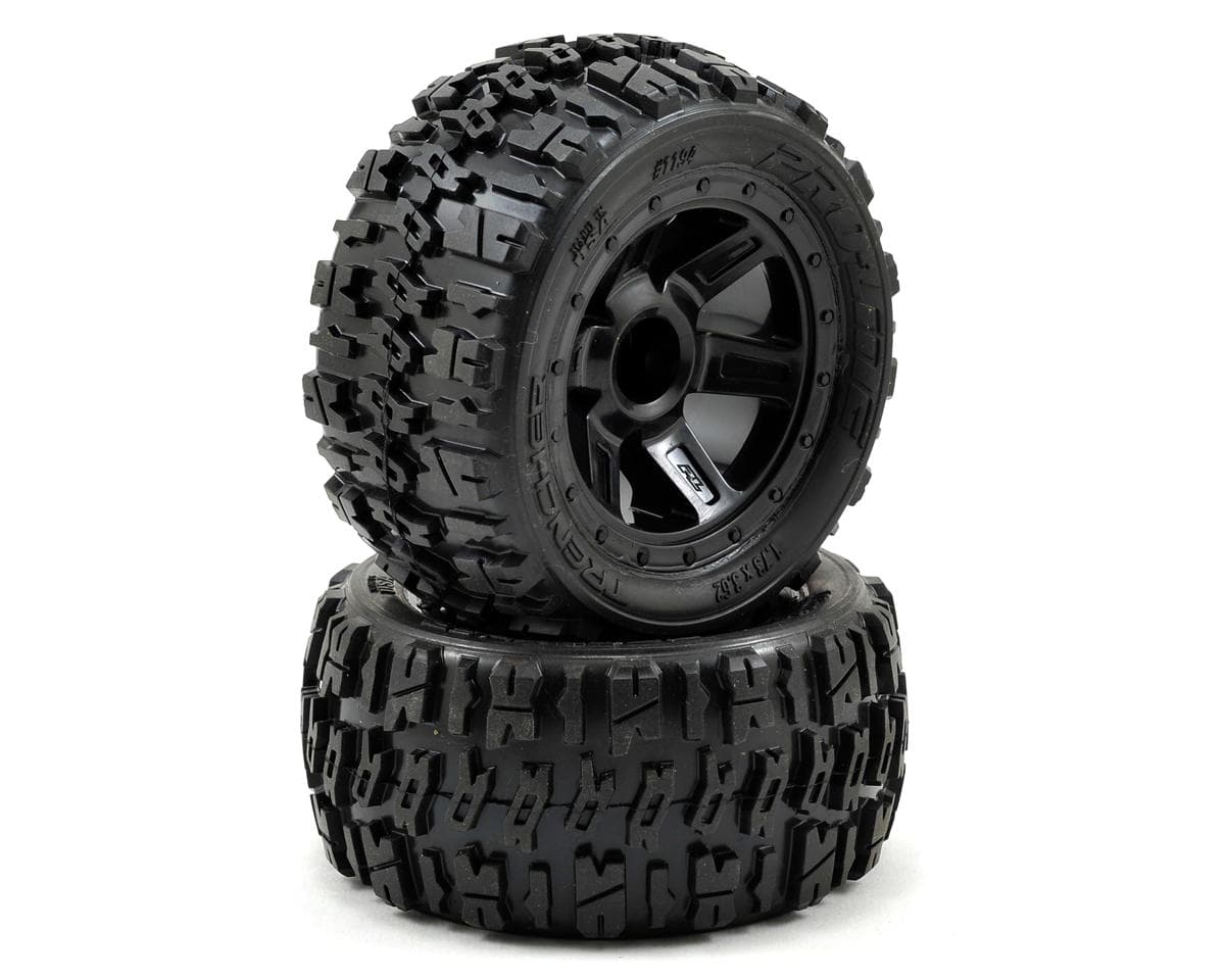 Pro-Line Pre-Mounted Trencher Desperado Wheels (2) (1/16 E-Revo) (Black)