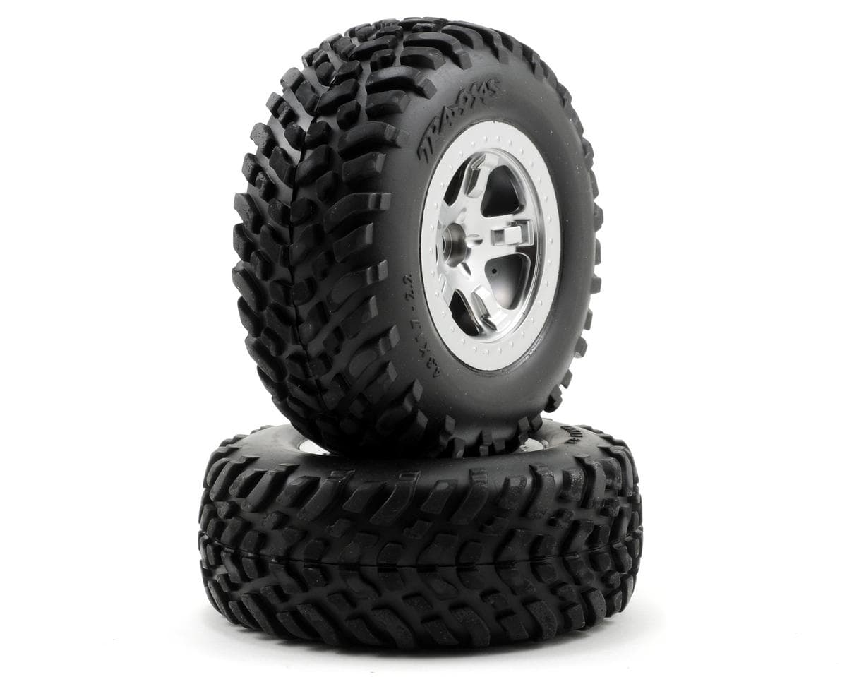Traxxas 2.2/3.0 Tire w/SCT Front Wheel (2) (Satin Chrome) (Standard)