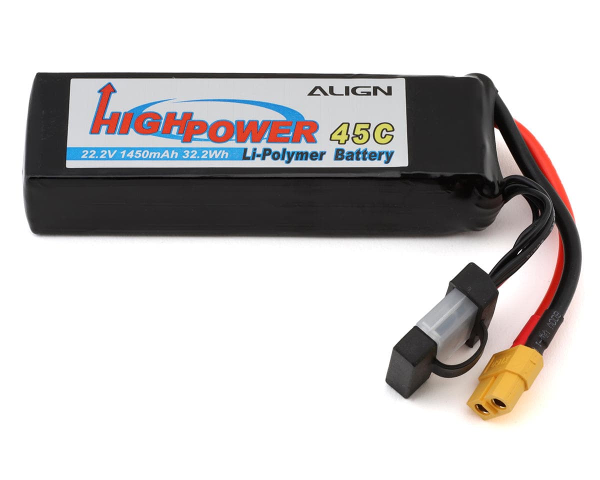 Align 6S High Power LiPo 45C Battery Pack (22.2V/1450mAh) w/XT60 Connector