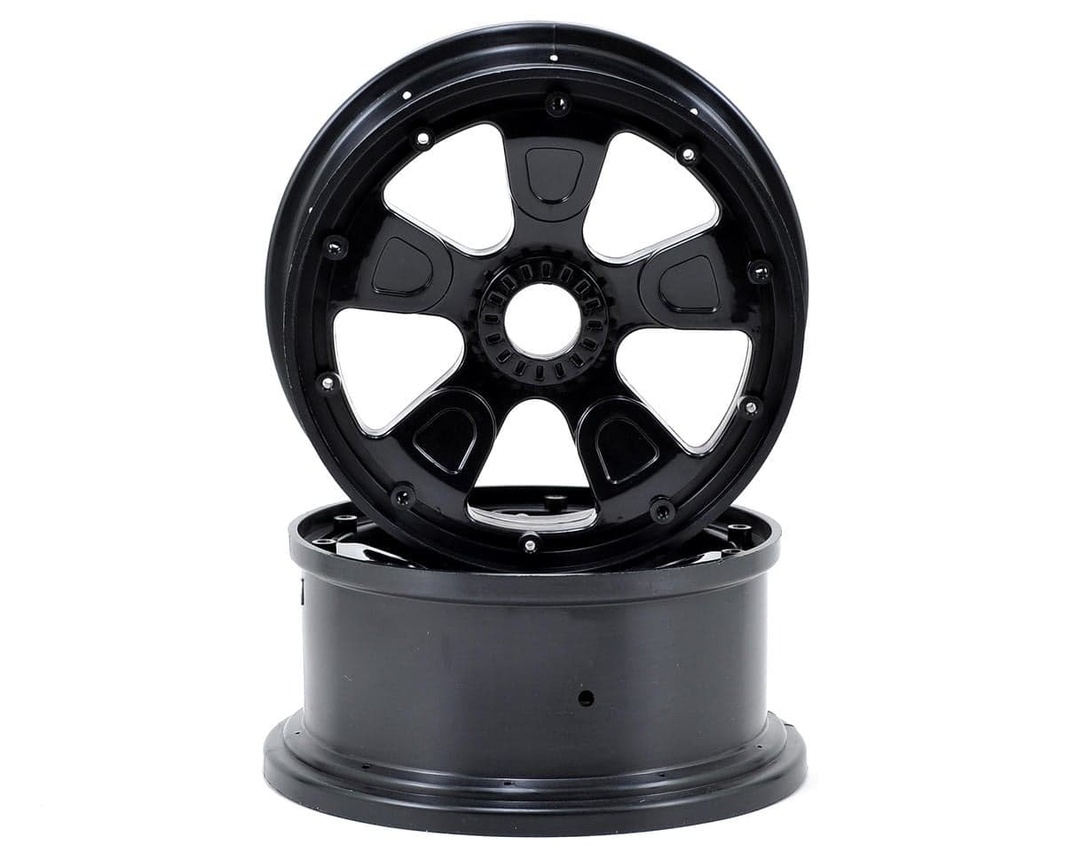 Losi Desert Buggy XL Wheel Set w/Beadlocks (2) (Black/Red)