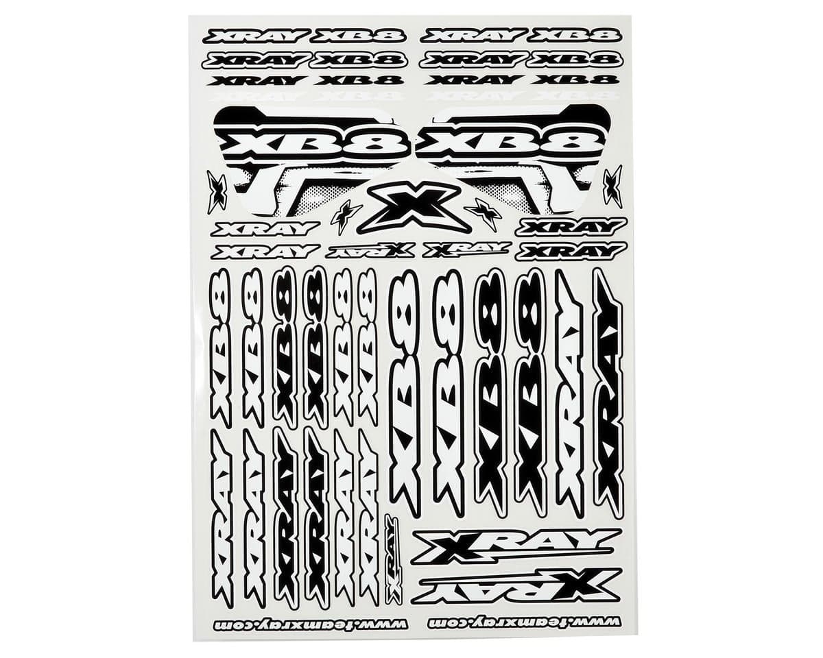 XRAY XB8 Sticker Sheet (White)
