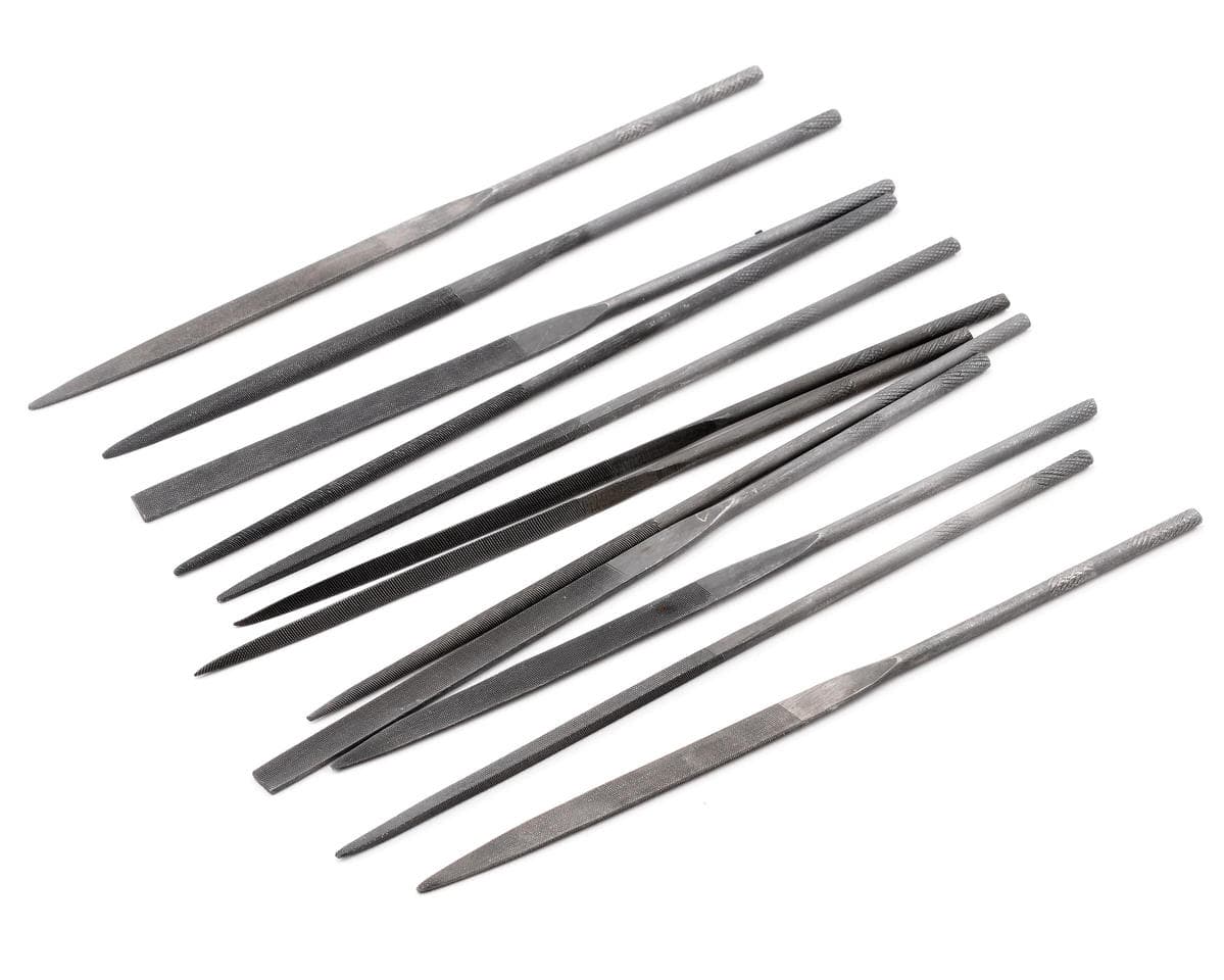 Excel Assorted Steel Needle File Set (12) (Cut #2) (5.5") w/Pouch