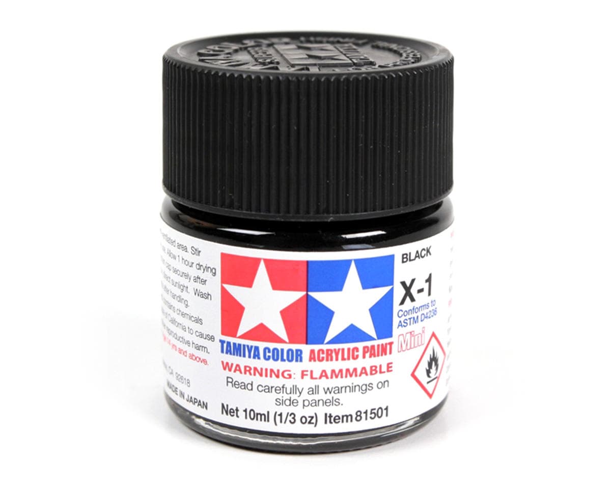Tamiya X-1 Black Acrylic Paint (10ml)
