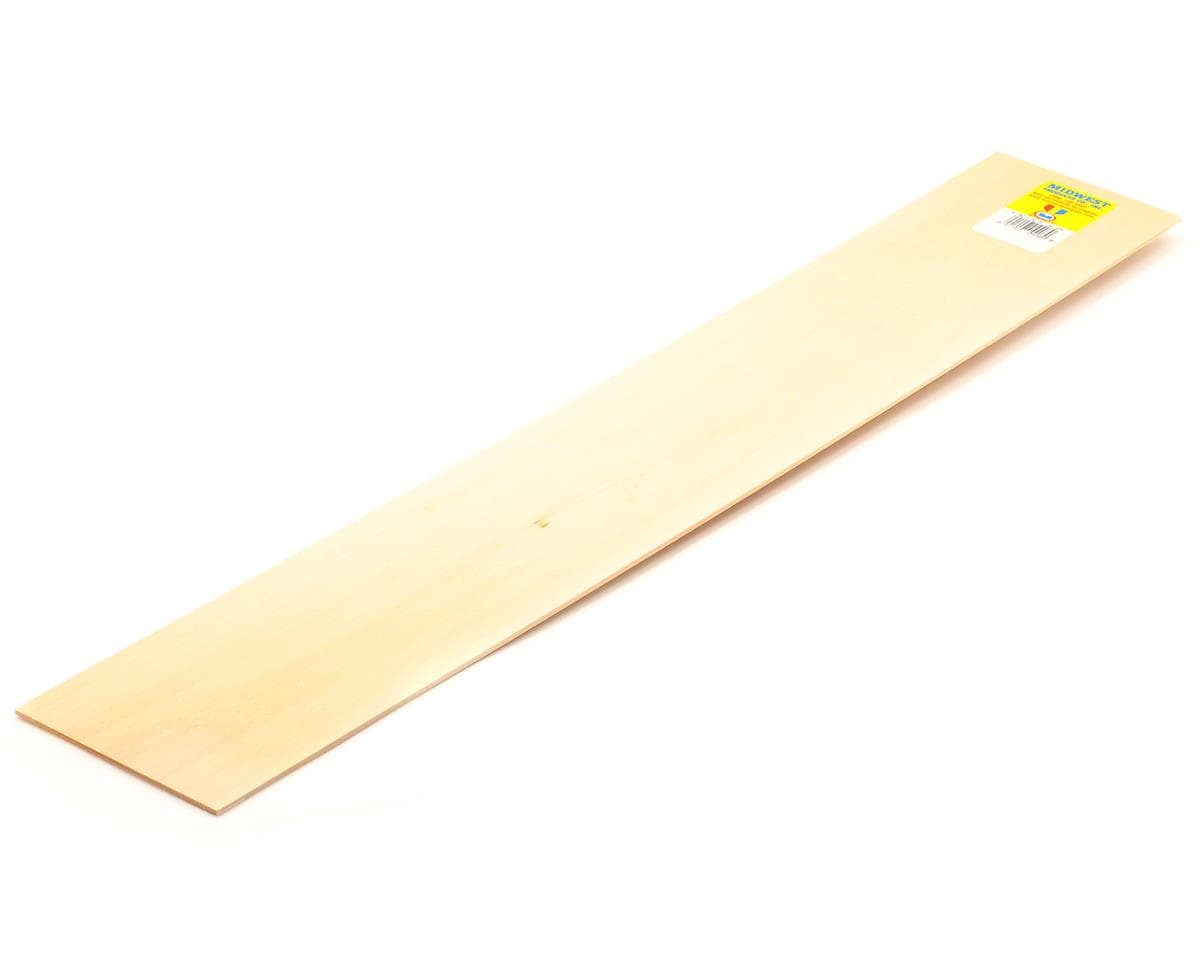 Midwest 3/32 x 4 x 24" Basswood Strip (10)