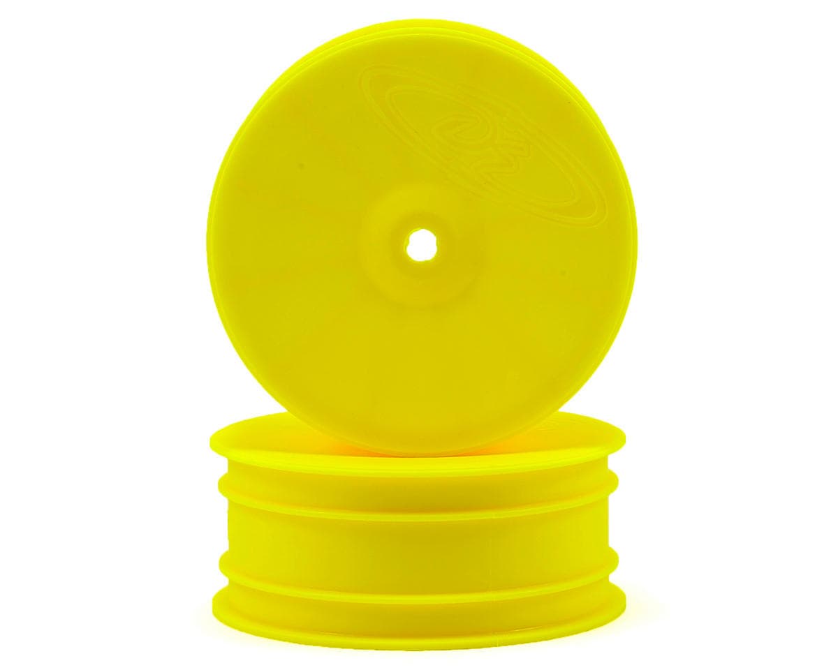 DE Racing 12mm Hex "Speedline" 2.2 4WD Front Buggy Wheels (2) (22-4) (Yellow)