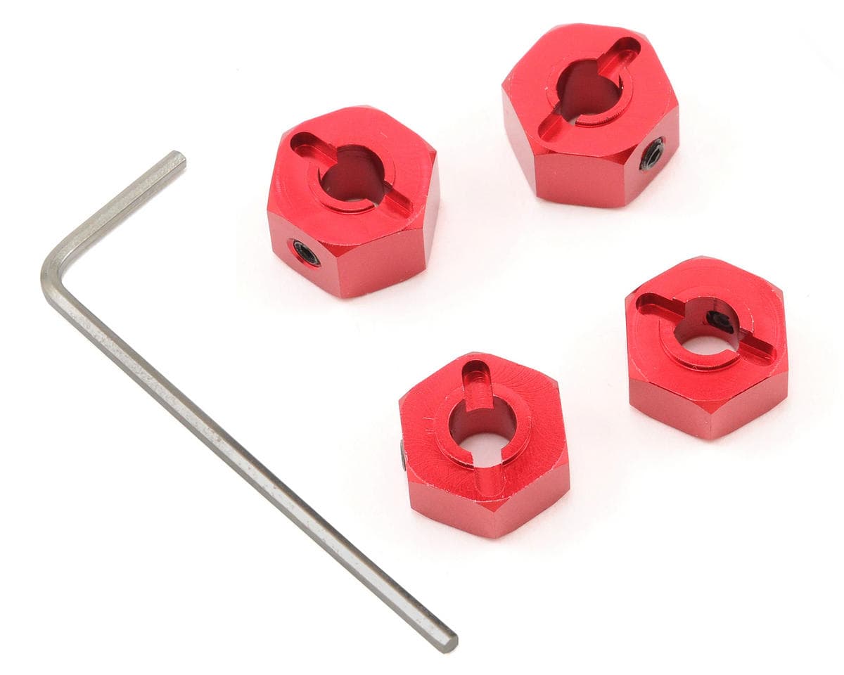 ST Racing Concepts 12mm Aluminum "Lock Pin Style" Wheel Hex for Traxxas Slash/Stampede/Rustler (Red) (4)