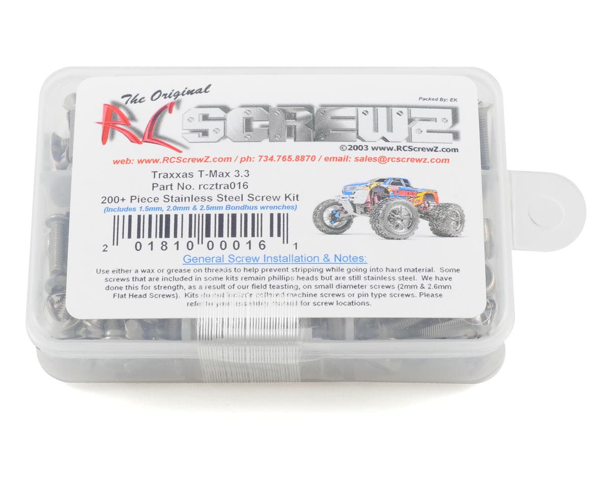 RC Screwz Stainless Steel Screw Kit for Traxxas T-Maxx 3.3