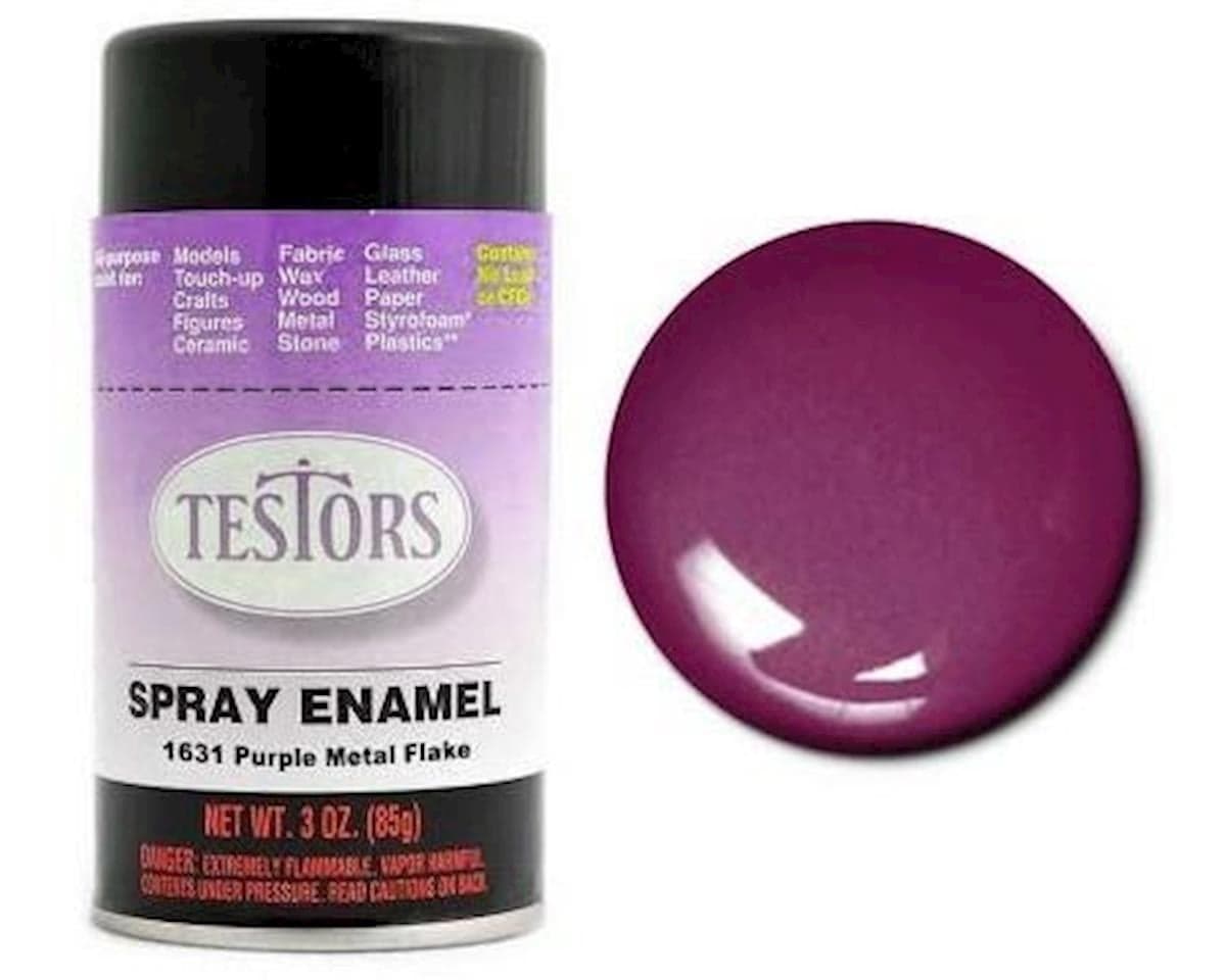Testors Spray 3oz Burg. Purple Metal Flake, Tri-Lingual