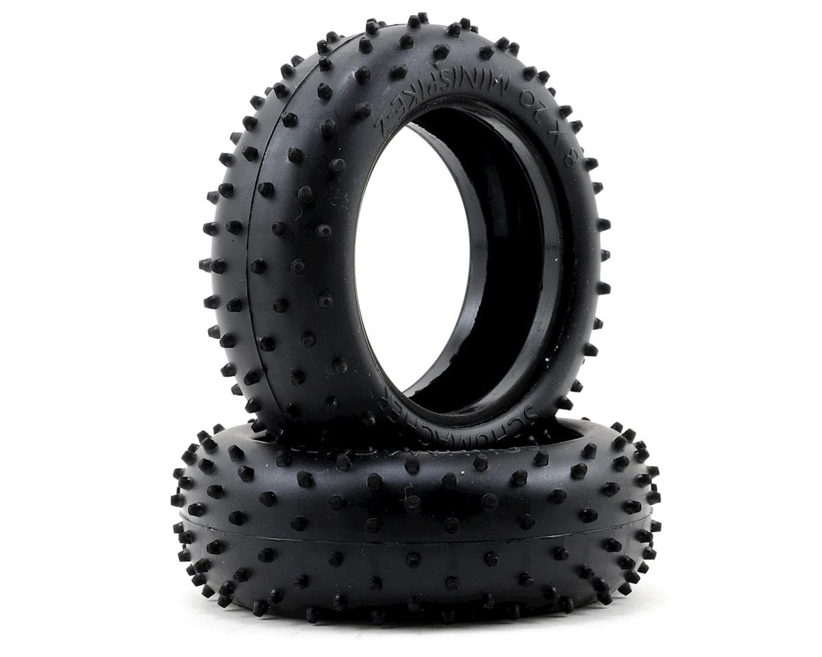 Schumacher "Mini Spike 2" 1/10 4WD Buggy Front Carpet Tires (2) (Yellow)