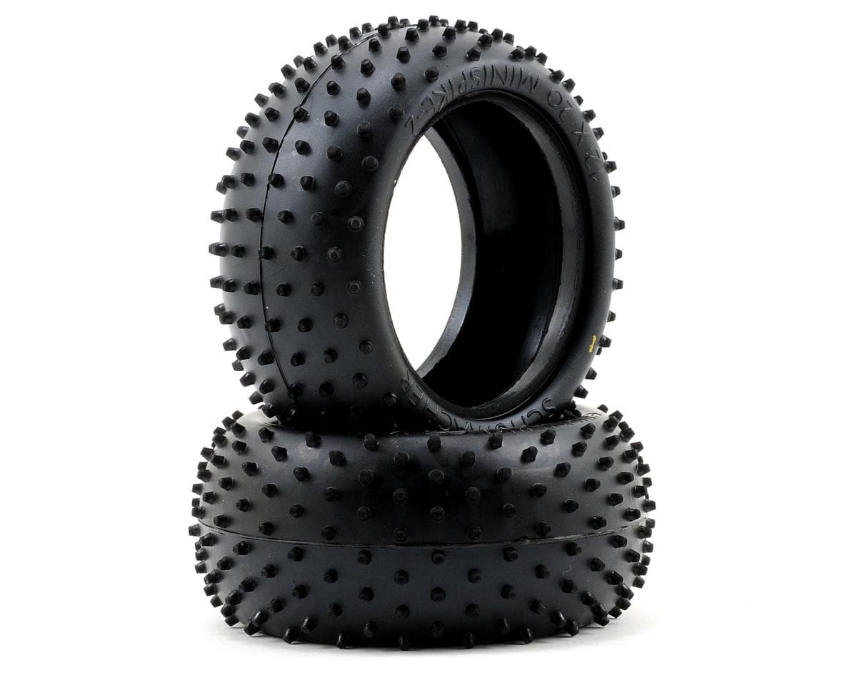 Schumacher "Mini Spike 2" 1/10 Buggy Rear Carpet Tires (2) (Yellow)