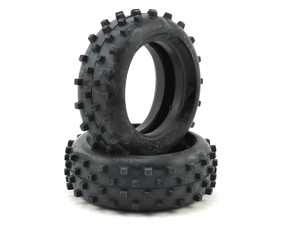 Schumacher "Block" 1/10 Buggy Front Carpet Tires (2) (Yellow)