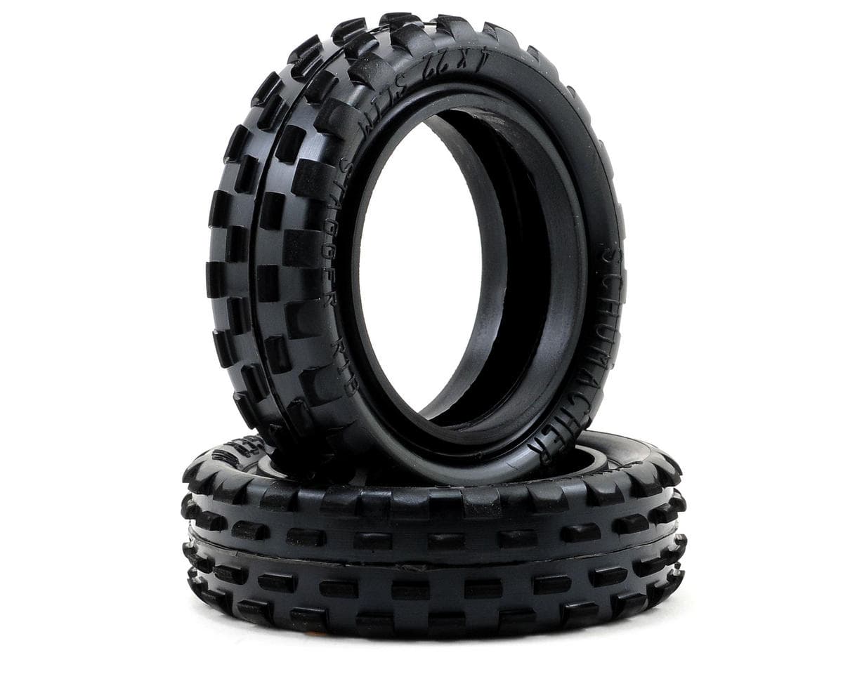 Schumacher "Stagger Rib" Slim 2.2" 1/10 2WD Buggy Front Carpet Tires (2) (Yellow)