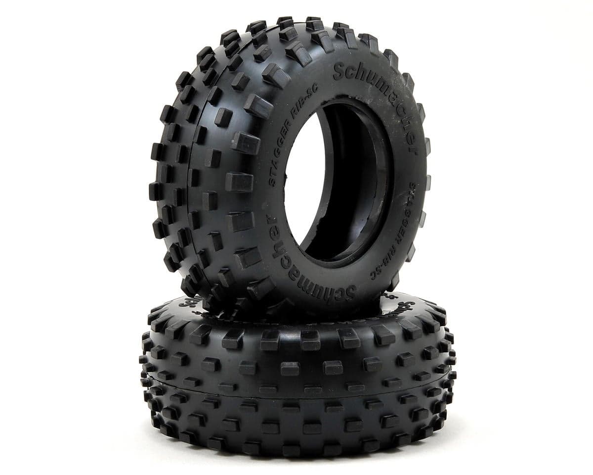 Schumacher "Stagger Rib" Short Course Truck Tires (2) (Yellow)