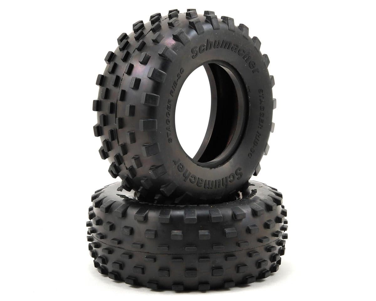 Schumacher "Stagger Rib" Short Course Truck Tires (2) (Silver)