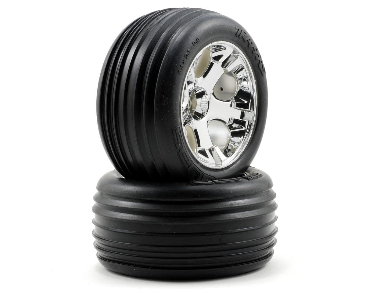 Traxxas Alias Front Tires w/All-Star Wheels (2) (Chrome) (Standard)