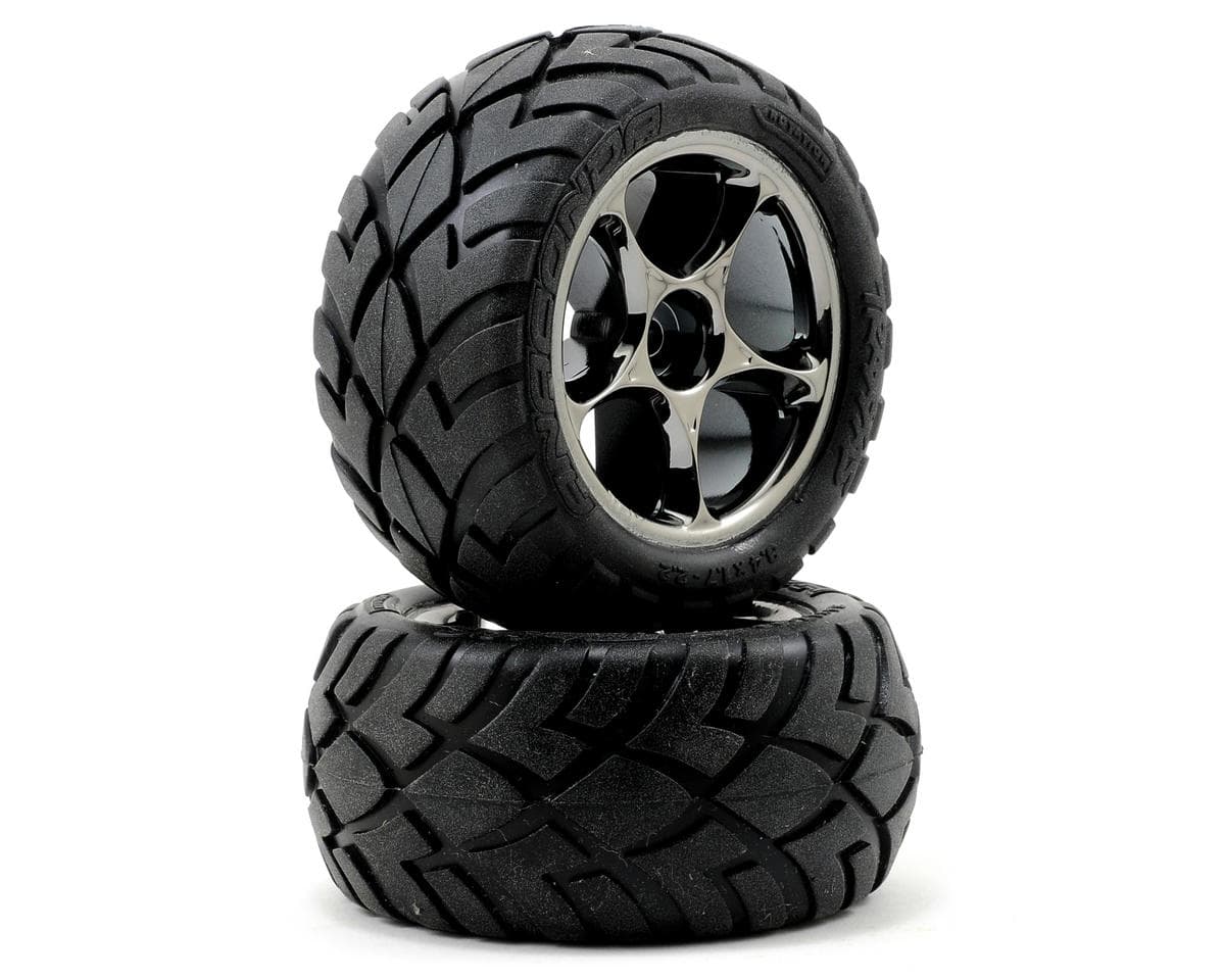 Traxxas Anaconda Rear Tires (2) (VXL Bandit) (Black Chrome) (Standard) w/Tracer Wheels