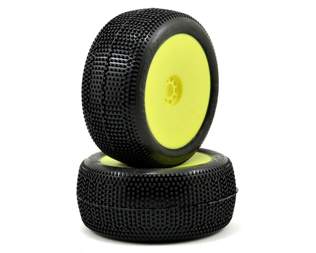 AKA EVO Impact 1/8 Truggy Pre-Mounted Tires (2) (Yellow) (Super Soft - Long Wear)