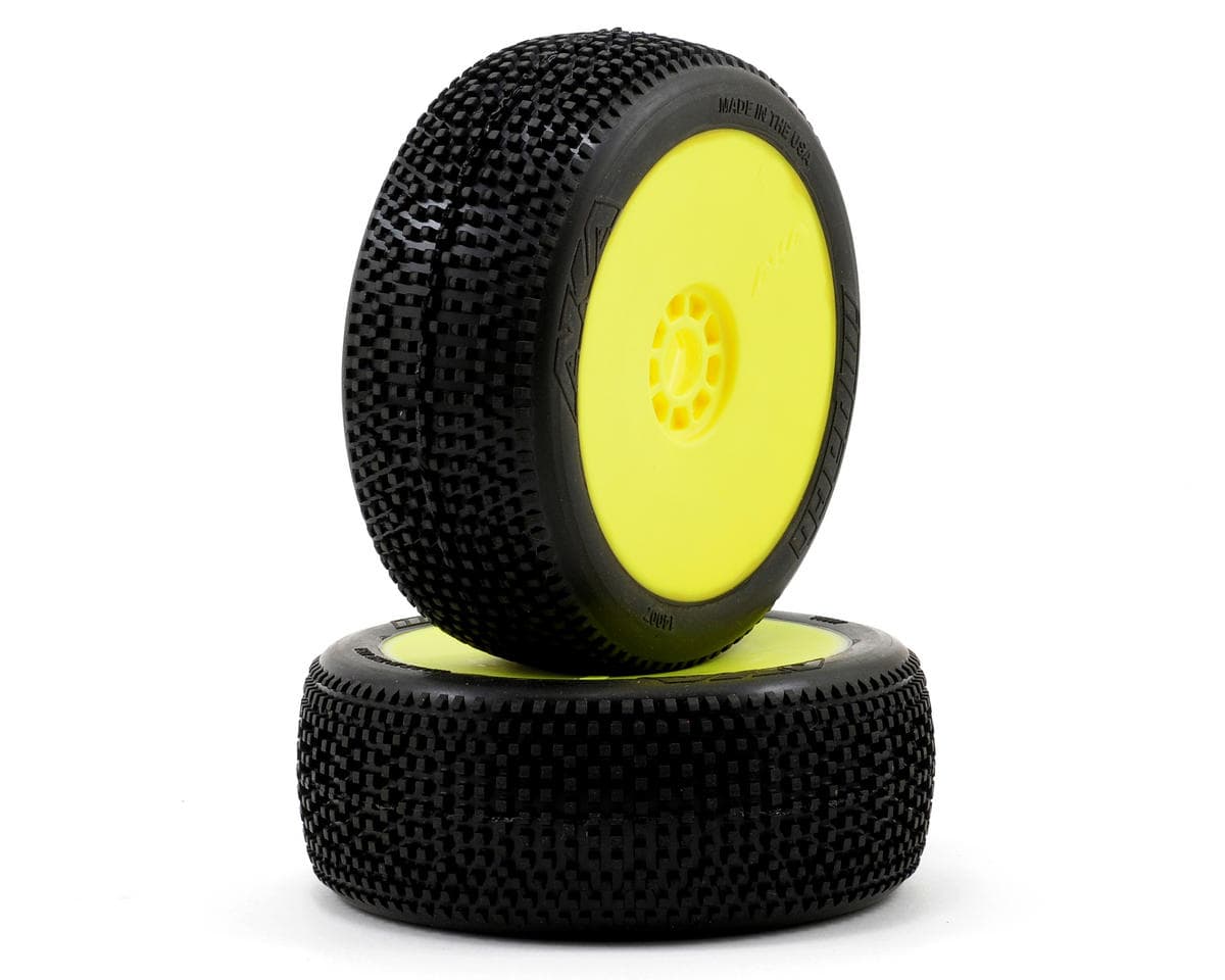 AKA Impact 1/8 Buggy Pre-Mounted Tires (2) (Yellow) (Soft - Long Wear)