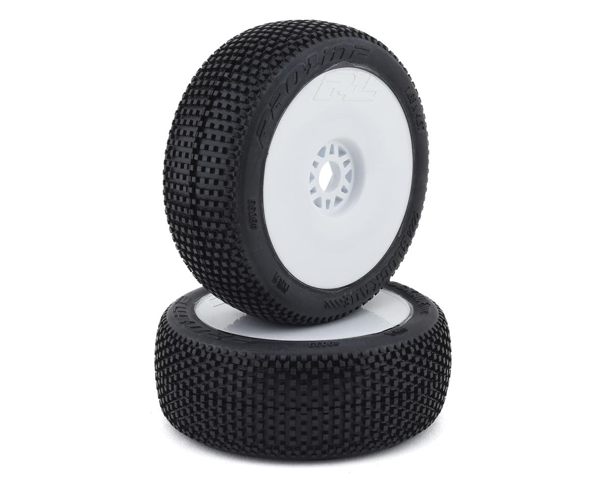 Pro-Line Blockade Pre-Mounted 1/8 Buggy Tires (2) (White) (S3) w/Lightweight Wheel