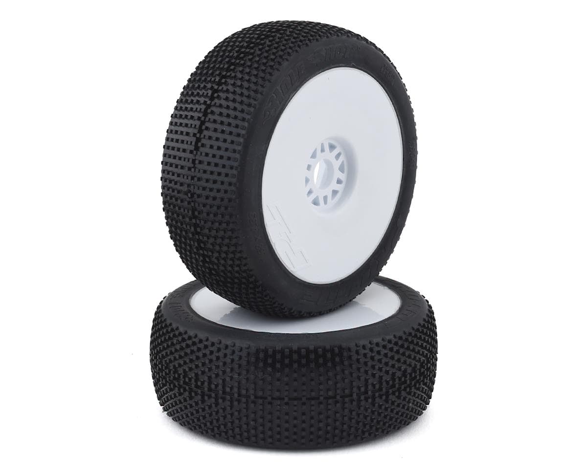 Pro-Line Hole Shot 2.0 Pre-Mounted 1/8 Buggy Tires (2) (White) (S3) w/Lightweight Wheel & 17mm Hex
