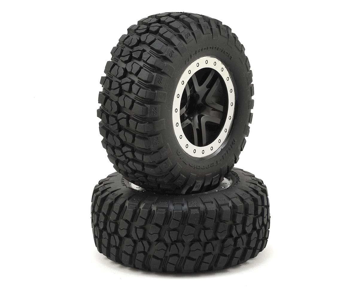 Traxxas BFGoodrich KM2 Front Tire (2) (Satin Chrome) (Standard) w/Split-Spoke Front Wheel