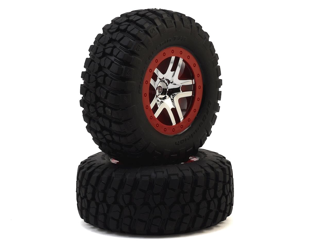 Traxxas BFGoodrich® Mud TA Rear Tires (2) (Satin Chrome) (Standard) w/Split-Spoke Rear Wheel