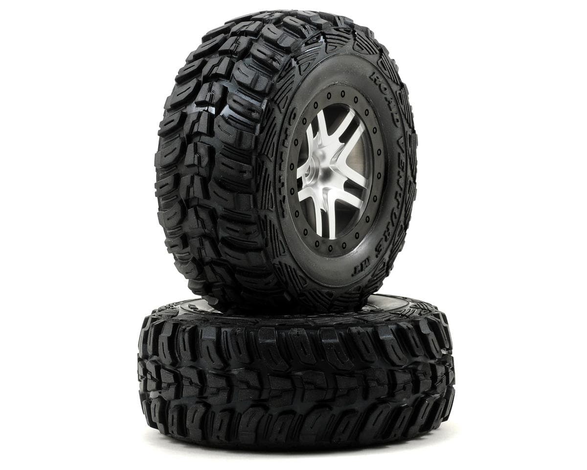 Traxxas Kumho Venture MT Rear Tires (2) (Satin Chrome) (S1) w/Split-Spoke Rear Wheel