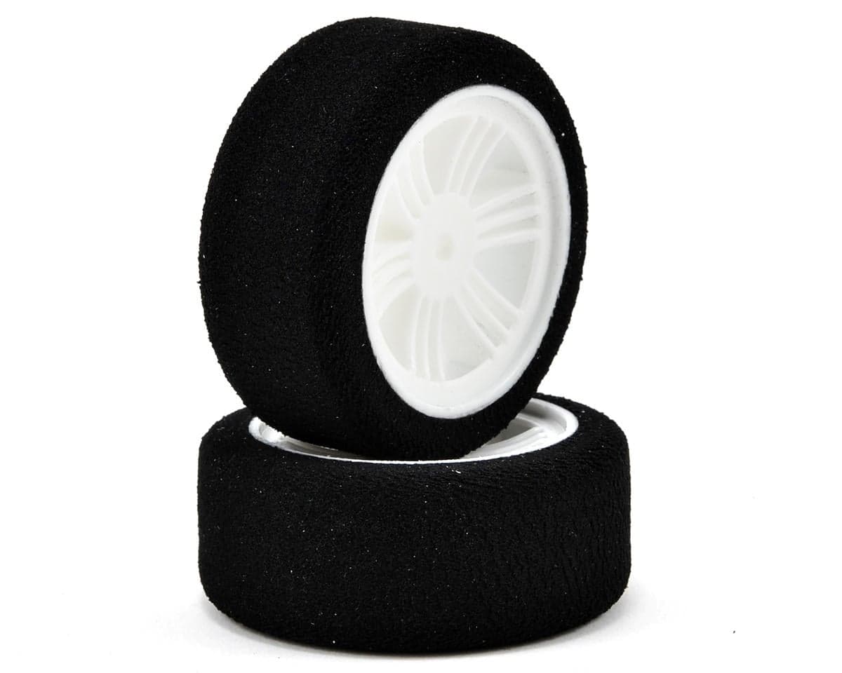 Contact 26mm 1/10 Nitro Sedan Foam Front Tires (2) (32 Shore) (White) w/12mm Hex