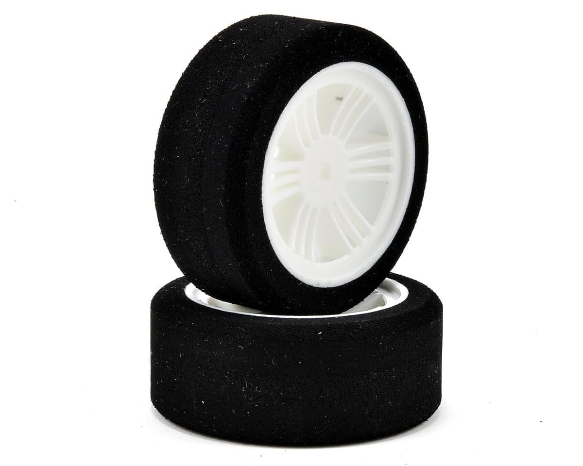 Contact 1/10 Electric Sedan Dual Foam Front Tires (2) (40/45 Shore) (White) w/12mm Hex