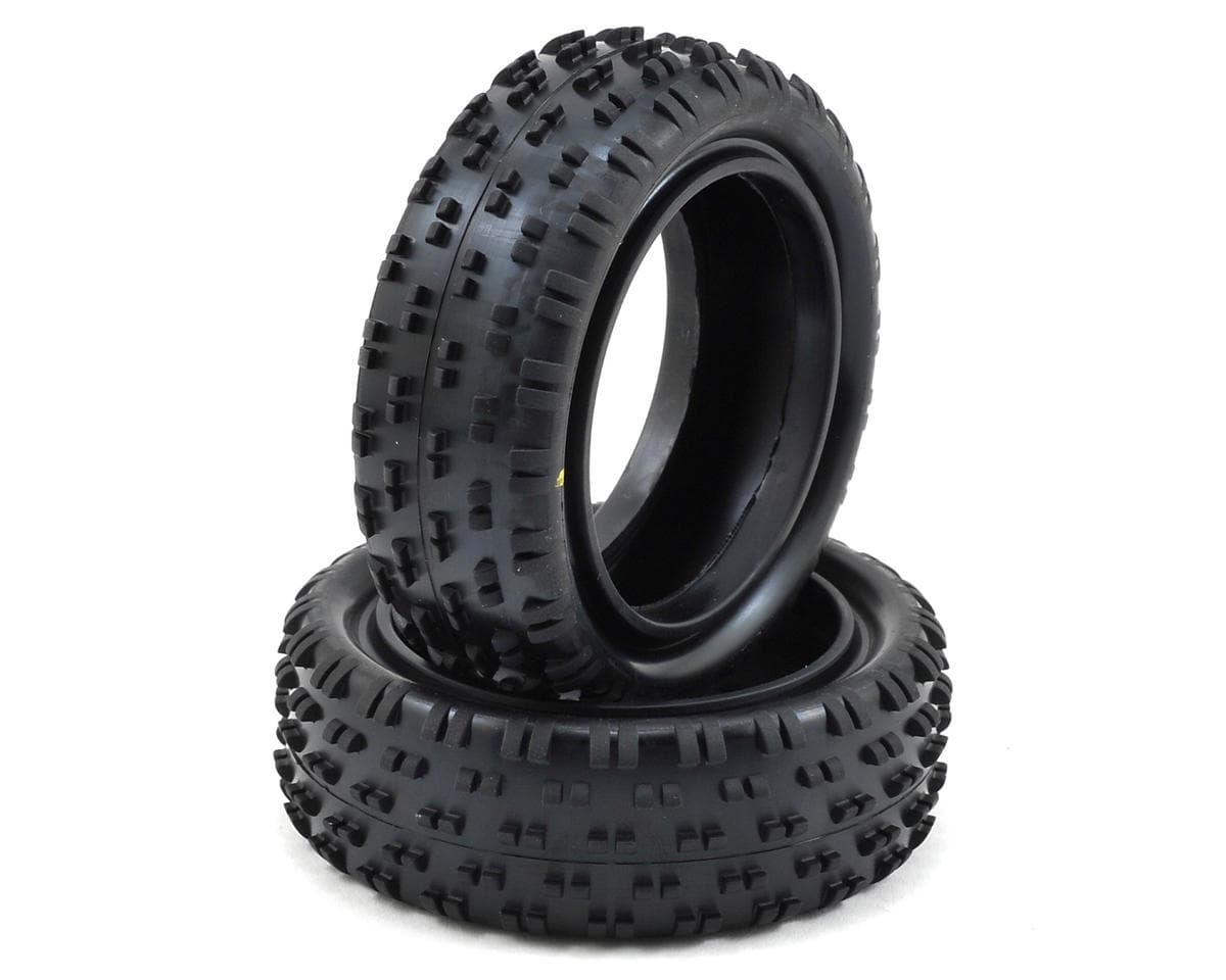 Schumacher Wide "Stagger Rib" 2.2" 1/10 4WD Buggy Front Carpet Tires (2) (Yellow)