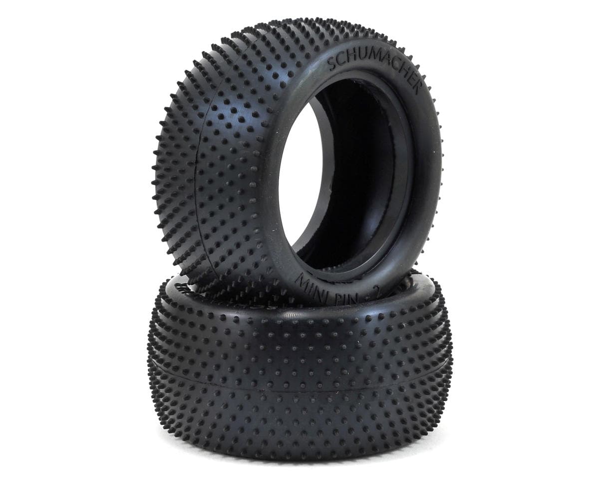 Schumacher "Mini Pin 2" 2.2" Buggy Rear Carpet Tire (2) (Yellow)