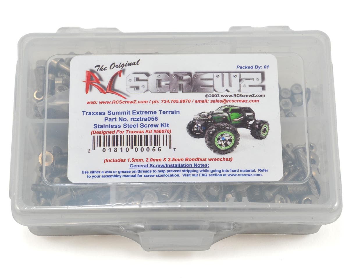 RC Screwz Stainless Steel Screw Kit for Traxxas Summit Extreme