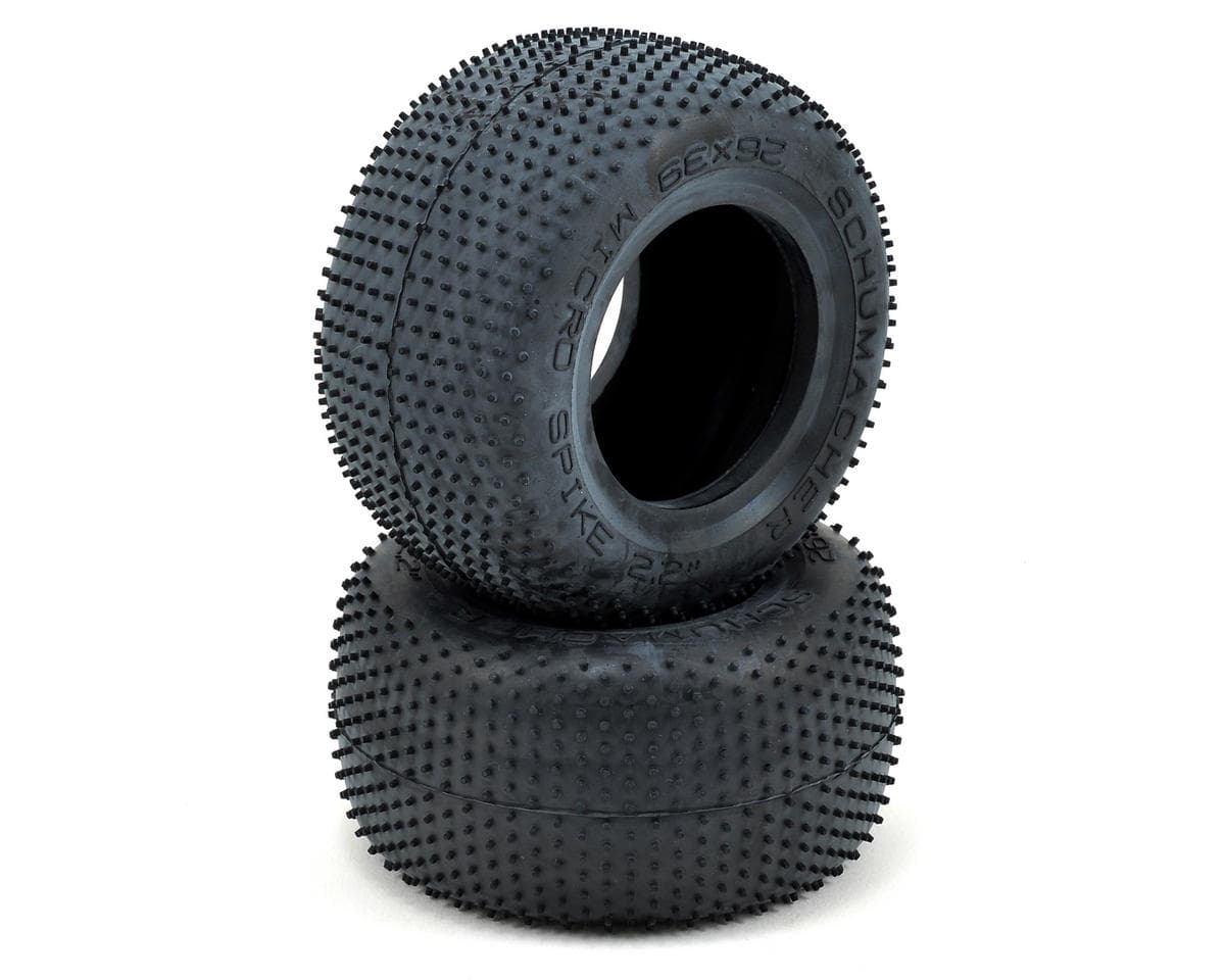 Schumacher "Micro Spike" 2.2" 1/10 Rear Truck Carpet Tires (2) (Blue)
